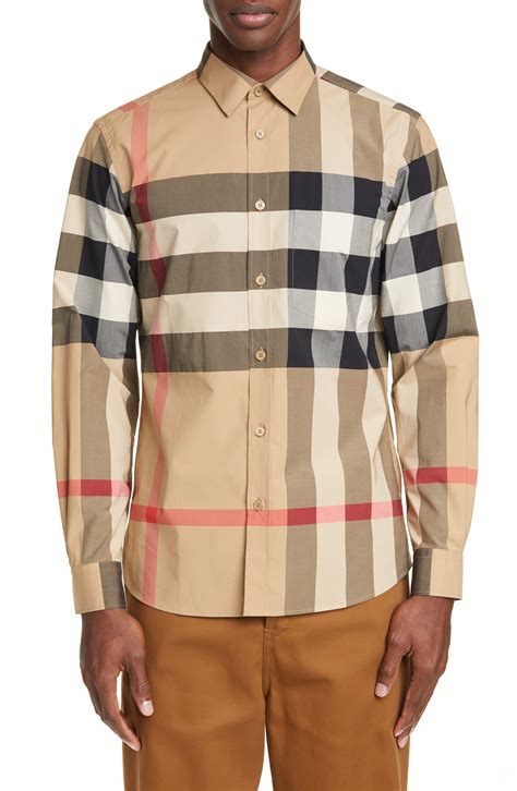 Burberry plaid shirt men's